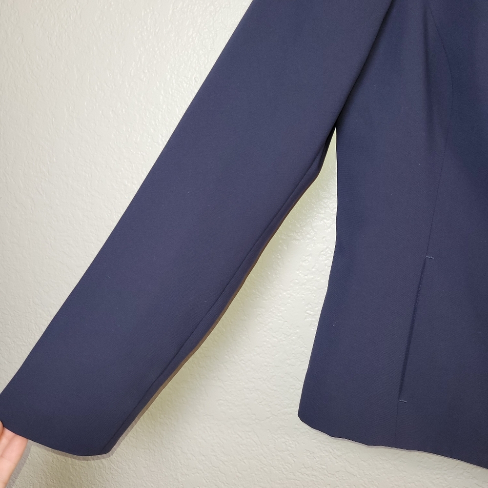 Pendleton Wool Mills Navy Blue Hidden Full Zip Professional Blazer Jacket Sz 8 - Picture 2 of 14